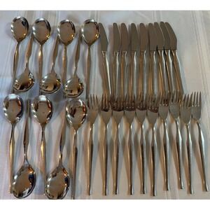 VTG NICA  Roneusil Rostfrei Stainless Flatware 31 Pc Set Germany MCM Modernist